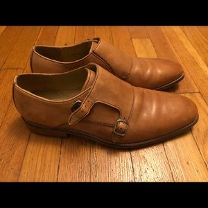 Cole Haan tan double-monk strap shoes